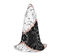 OTTKGGA Cape à capuche en marbre noir et blanc pour adolescents - Costume de sorcière vampires - Faucheuse