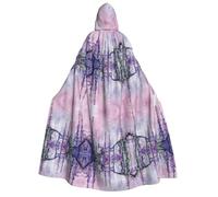 OTTKGGA Cape à capuche pour adulte avec fleurs de glycine aux couleurs de rêve pour cosplay, fête, carnaval, bal masqué, vampires mystérieux, sorcière