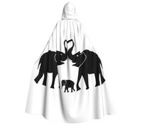 OTTKGGA Cape à capuche pour adulte avec vieux éléphant et jeune éléphant pour cosplay, fête, carnaval, bal masqué, vampires mystérieux, sorcière