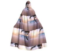 OTTKGGA Cape à capuche pour adulte Motif plage tropicale et coucher de soleil