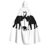 OTTKGGA Cape à capuche pour adultes avec vieux éléphant et jeune éléphant - Cape décorative pour vampires, sorcières, mystérieuses, cosplay, carnaval