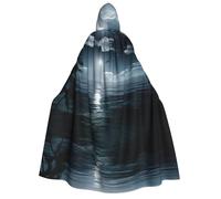 OTTKGGA Cape à capuche Sea Moon pour adulte, décoration de fête, robe de sorcière, vampires, Halloween, Noël, cosplay