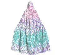 OTTKGGA Cape à capuche sirène rose pastel violet aqua thé adultes cape décorative cape robe robe robe de vampires sorcière mystérieuse cosplay carnaval fêtes
