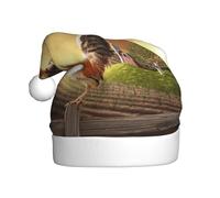 OTTKGGA Chapeau de Noël en peluche avec coq sur bois dans les terres agricoles pour adultes, chapeau décoratif doux, couleurs résistantes, décoration de fêtes de fin d'année