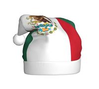 OTTKGGA Chapeau de Noël en peluche avec drapeau du Mexique pour adultes - Colorfast - Décoration de fêtes de fin d'année