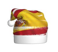 OTTKGGA Chapeau de Noël en peluche avec drapeau espagnol pour adultes - Colorfast - Décoration de fêtes de fin d'année