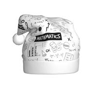 OTTKGGA Chapeau de Noël en peluche avec imprimé mathématiques pour adultes - Colorfast - Décoration de fêtes de fin d'année