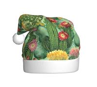 OTTKGGA Chapeau de Noël en peluche motif cactus floral pour adultes - Colorfast - Décoration de fêtes de fin d'année
