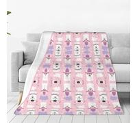 OTTKGGA Couverture en flanelle ultra douce avec motif lama et alpaga de dessin animé - Couverture chaude anti-boulochage pour la maison, le canapé, le lit, le salon