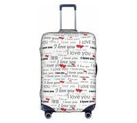 OTTKGGA Housse de protection élastique anti-rayures pour valises de 45,7 à 81,3 cm avec inscription « I Love You Words with Hearts », blanc, XL