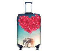 OTTKGGA Housse de protection élastique anti-rayures pour valises de 45,7 à 81,3 cm Motif éléphant Rouge, blanc, M