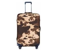 OTTKGGA Housse de protection en cuir de vache marron pour valise, élastique, anti-rayures, convient aux bagages de 45,7 à 81,3 cm, blanc, S