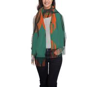 OTTKGGA Illustration de palmiers imprimés pompon écharpe femme châle hiver long enveloppé doux chaud mode voyage bureau mariage, Noir , Taille unique