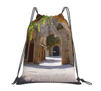 OTTKGGA Italian Street Sacs à dos imperméables à cordon de serrage Grande capacité Léger Voyage Plage, blanc, One Size, Décontracté