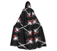 OTTKGGA Paprika Cape à capuche décorative pour adultes Motif éclaboussures d'eau Pour vampires sorcières mystérieuses Cosplay Carnaval Fêtes