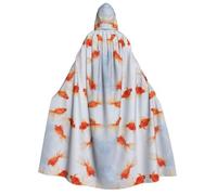 OTTKGGA Petit poisson rouge nageant dans l'eau Cape à capuche pour adulte Décoration de fête Robe de sorcière vampires Halloween Noël Cosplay Costume