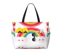 OTTKGGA Petit sac de voyage arc-en-ciel grande capacité multi-poches avec fermeture éclair étanche piscine vacances gym, Noir , Taille unique