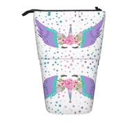 OTTKGGA Purple Wings Trousse télescopique avec fermeture éclair pour l'école, le bureau, les étudiants, Noir , Taille unique