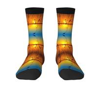 OTTKGGA Reeds By The River Socquettes Crew Socks UK 4-9 Eu 36-44 Mid Crew Longueur Respirante Everyday Sports Unisexe, 3 noir, Taille unique