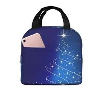 OTTKGGA Sac à déjeuner isotherme avec arbre de Noël lumineux - Sac fourre-tout pour pique-nique, travail, école, pique-nique
