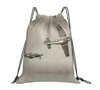 OTTKGGA Sacs à dos imperméables avec cordon de serrage pour avion de la Seconde Guerre mondiale pour la natation, la gym, les voyages, la plage, blanc, One Size, Décontracté