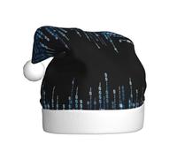 OTTKGGA The Blue Binary Chapeau de Noël en peluche pour adultes Doux Colorfast Décoration de fêtes de fin d'année