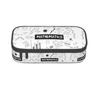 OTTKGGA Trousse à crayons avec fermeture éclair - Grande capacité - Imprimé mathématiques - Pour l'école, le bureau, les voyages, Noir , Taille unique, Valise