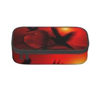 OTTKGGA Trousse à crayons en forme de cœur avec fermeture éclair pour l'école, le bureau, les voyages, Noir , Taille unique, Valise