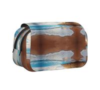OTTKGGA Trousse à stylos double clapet avec motif de ruée vers la plage tropicale, Noir , One Size, Classique