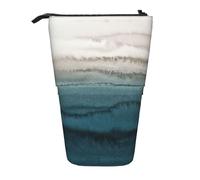 OTTKGGA Within The Tides Trousse à crayons télescopique avec fermeture éclair portable pour école, bureau, étudiant, Noir , Taille unique