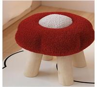 Ottman Tabouret canapé 1 personne jaune repose-pieds en tissu compact petit repose-pieds en coton peluche lit siège rembourré pied en bois de pin tabouret petite table repose-pieds salon entrée