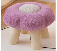 Ottman Tabouret canapé 1 personne jaune repose-pieds en tissu compact petit repose-pieds en coton peluche lit siège rembourré pied en bois de pin tabouret petite table repose-pieds salon entrée