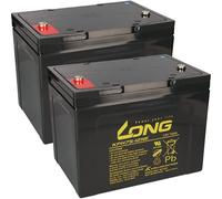 Otto Bock KPH75-12NE M6 Lot de 2 batteries de rechange pour fauteuil roulant électrique Kung Long 12 V 75 Ah Cycle