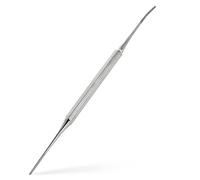 OTTO HERDER Lime d'angle 14 cm, lime à ongles double instrument droite et courbée en acier inoxydable argenté
