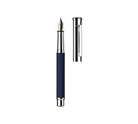Otto Hutt 068-11253 D04 Stylo plume en laiton bleu platine à carreaux guillochation mat 13,2 cm Largeur de trait B
