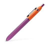 Otto Hutt Design 03 001-11669 Stylo à bille avec corps en laiton mat et fixations anodisées violettes Orange/violet