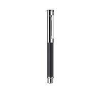 Otto Hutt Design 04 038-61895 Stylo-plume, noir, avec corps laqué mat et guilloché à carreaux, capuchon et ferrures revêtues de platine brillant, plume en acier, calibre EF