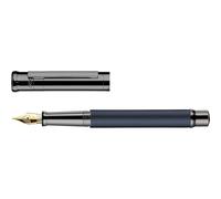 Otto Hutt Design 04 854131 Stylo-plume bleu, avec corps laqué mat, ferrures et embouts en laiton, revêtement en ruthénium, plume en or 18 carats, calibre F