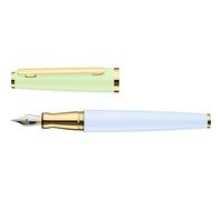 Otto Hutt Design 06 856233 Stylo-plume brillant/vert pomme doré, avec corps en aluminium plein et ferrures plaquées or PVD, plume en or 18 carats, plume B