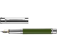 Otto Hutt design04 954240 Stylo plume avec tige olive brillante et éléments platine, épaisseur de plume moyenne en acier, longueur : 13,2 cm et poids de 38,7 g