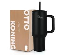 Otto Koning Mug Isotherme avec Paille et Poignée 1,2L (40oz) - Gourde Acier Inoxydable Double Paroi - Garde Froid 16h / Chaud 12h - Tasse Voyage Voiture & Bureau Sans BPA, Étanche et Durable