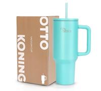 Otto Koning Mug Isotherme avec Paille et Poignée 1,2L (40oz) - Gourde Acier Inoxydable Double Paroi - Garde Froid 16h / Chaud 12h - Tasse Voyage Voiture & Bureau Sans BPA, Étanche et Durable