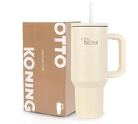 Otto Koning Mug Isotherme avec Paille et Poignée 1,2L (40oz) - Gourde Acier Inoxydable Double Paroi - Garde Froid 16h / Chaud 12h - Tasse Voyage Voiture & Bureau Sans BPA, Étanche et Durable