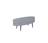 Pouf en Velours Côtelé "Otto" 100cm Gris Clair