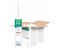 OTTO-SEAL S100 Lot de 20 mastics en silicone sanitaire 1K de qualité supérieure pour salle de bain, cuisine, murs et sols, résistants aux UV et aux intempéries Blanc 300 ml
