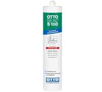 OTTO-SEAL S100 Mastic en silicone sanitaire 1K de qualité supérieure pour salle de bain, cuisine, mur et sol, résistant aux UV et aux intempéries 300 ml