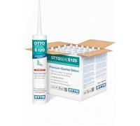 OTTO-SEAL S120 Lot de 20 tubes de silicone de qualité supérieure à réticulation neutre 1K pour l'intérieur et l'extérieur pour feuillure de verre, fenêtres, portes, façade, miroirs 310 ml