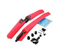 OttoBen Garde Boue Velo Ensembles, Doux Vélo Montagne Coloré Protéger Contre l'eau et la Saleté, Libération Rapide Avant et Arrière Gardes Anti-éclaboussures pour VTT Vélo 20, 22, 24, 26 Pouces Rouge