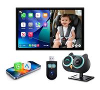 OTTOCAST Cabin Care, Caméra Bébé Voiture avec Sans Fil CarPlay Android Auto, Moniteur Siège Arrière pour Enfants & Animaux, Vision Nocturne 1080P, Grand Angle 150°, Écran Partagé, pour CarPlay Filaire