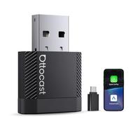 OTTOCAST Mini 3.0 Adaptateur sans Fil CarPlay & Android Auto, Mini Nova 2-en-1 Ultra Compact Wireless Adapter pour CarPlay & Android Auto Filaire d'origine, Reconnexion Automatique, Plug & Play, Noir